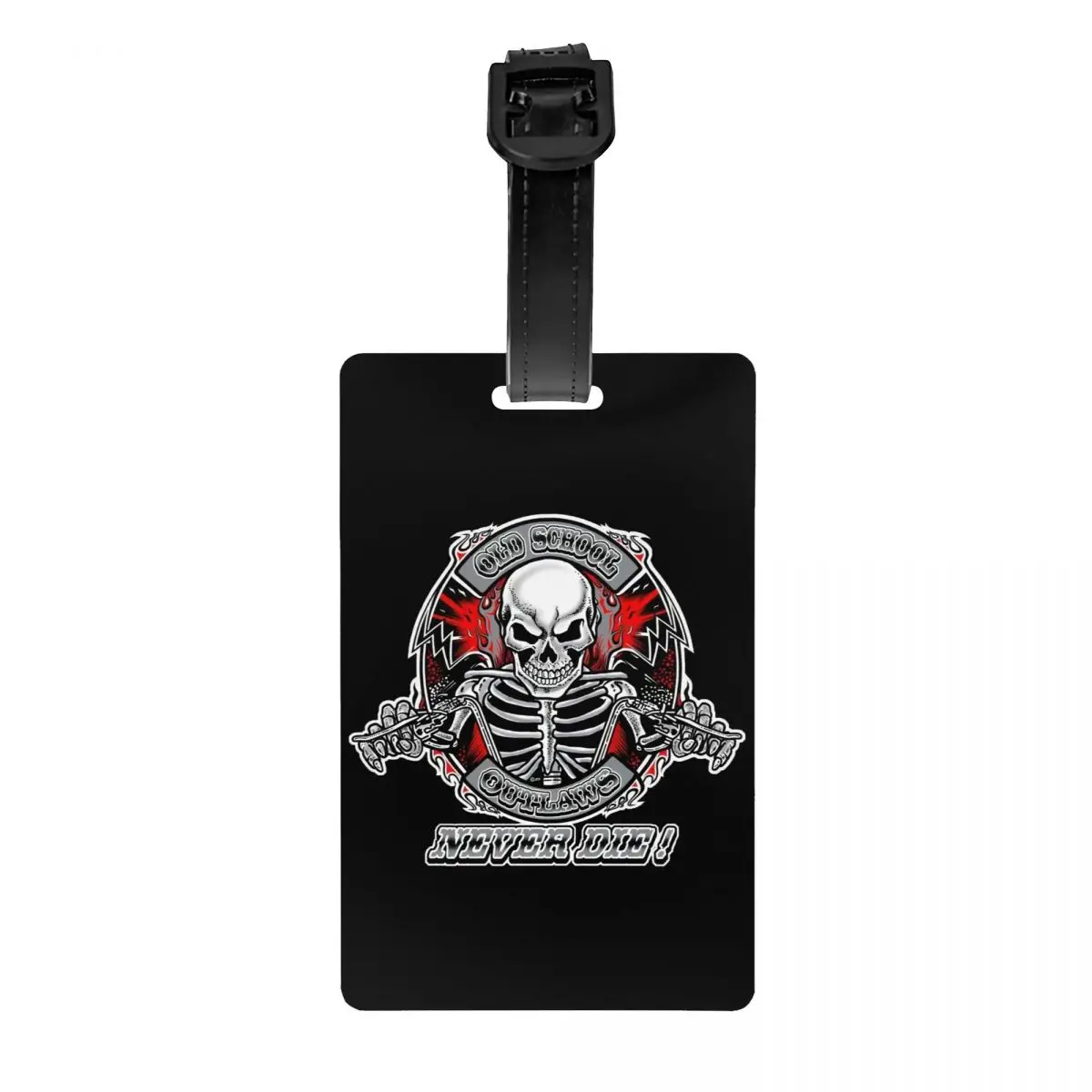 

Rockabilly Rock Biker Motorcycle Skull Luggage Tag Custom Baggage Tags Privacy Cover Name ID Card