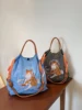 New Women's Tote Bag String Ball Cat Embroidered Shopping Bag Nylon Commuter Shoulder Crossbody Bag for Women