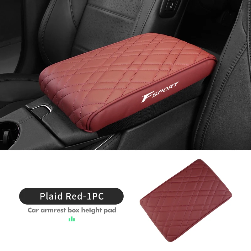 LEXLEY センターコンソールパッド アームレストボックスカバー 防水 傷防止 レザープロテクターカバー Dodge 2013-2016 ダーツレッドステッチ　並行輸入品 ▽ライズ RAIZE\u0026ロッキー ROCKY アームレストカバー