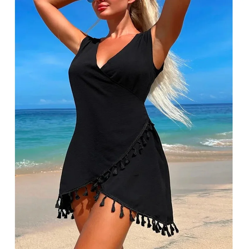 

Black Ladies Dress Halter Hem Asymmetric Skirt Sexy Mini Prom Costume 2023 Summer Slim Formal Chic Casual Party Luxury Elegant