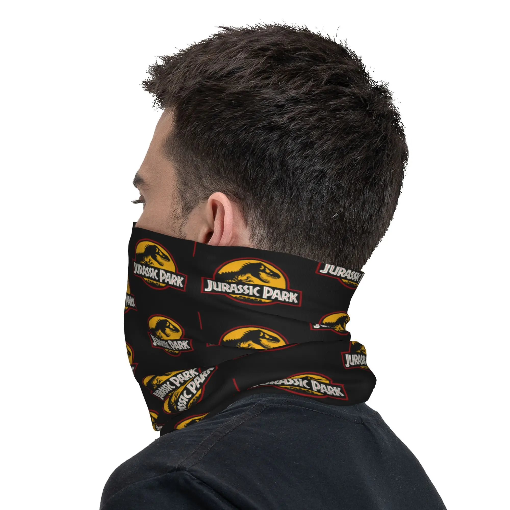 Jurassic Park Ancient Animal Winter Headband Neck Warmer Hiking Running Tube Scarf Giant Dinosaur Face Bandana Gaiter