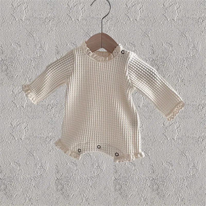 bulk baby bodysuits	 Korea Style Baby Girl Romper With Hat Cotton Long Sleeve Lace Baby Girl Clothes Infant Playsuit Jumpsuits Cute Newborn Clothes coloured baby bodysuits Baby Rompers