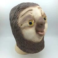 2026 Реквизит для Хэллоуина Сумасшедшая Зверополис Молния Ленивец Латексная маска Вечернее платье Гарнитура Забавный ленивец Латексная маска для гарнитуры с животными — изображение 5