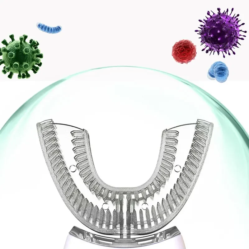 Electric Toothbrush Electric Tooth Cleaner U Shape Degrees Intelligent Electric Toothbrush Sonic Automatic Tooth Brush 360 Degree Cleaning USB Charge Waterproof Toothbrush