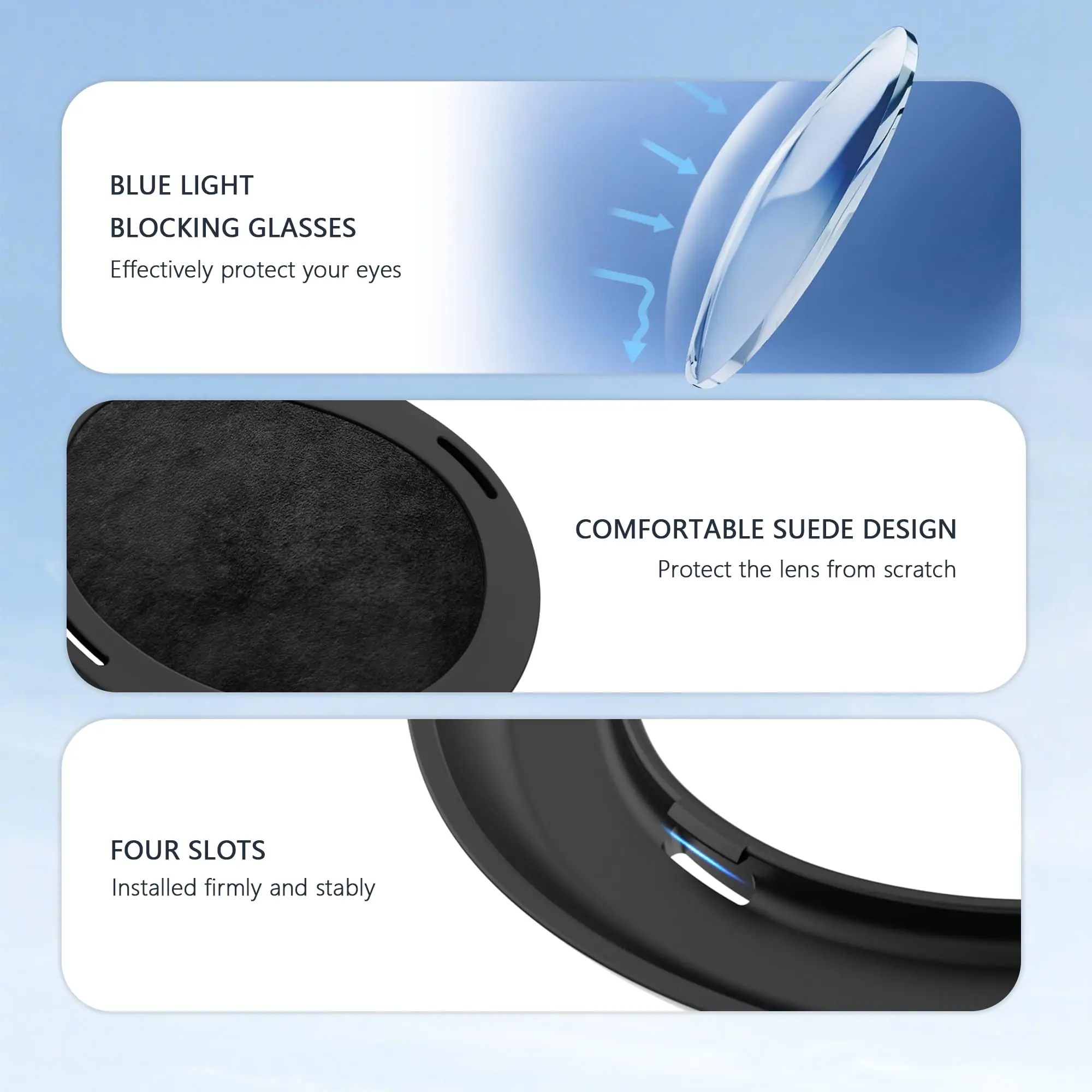 Meta Quest 3 Lens Protection Kit with Anti-Fog and Blue Light Blocking Accessories