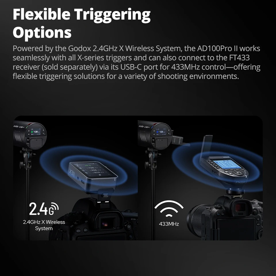 새로운 Godox AD100PROII AD200PROII AD300PROII AD400PROII AD600PRO II 2세대 플래시 TTL 플래시 (니콘, 캐논, , 후지, 올림푸스용)