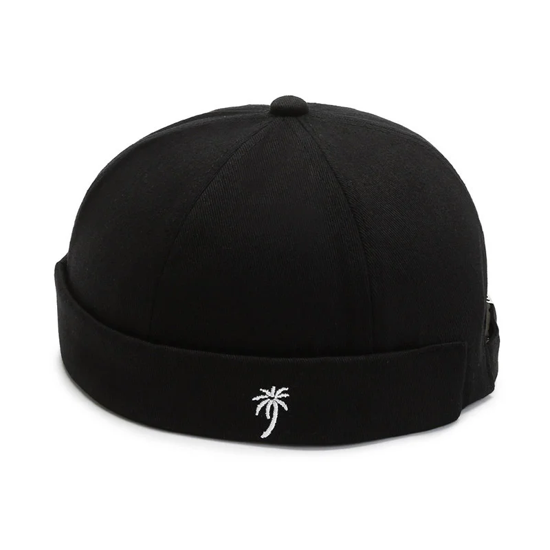 

Brimless Hats for Men Womens Skull Cap Mens Vintage Docker Beanie Cap Cotton Rolled Cuff Harbour Hat Adjustable Solid Hat