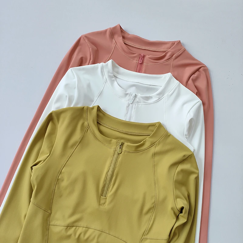 Half Zipper Net Red Quick Drying Yoga Suit Long Sleeve Running Breathable Tight Top Slim Training Fitness Suit T-shirt Autumn
