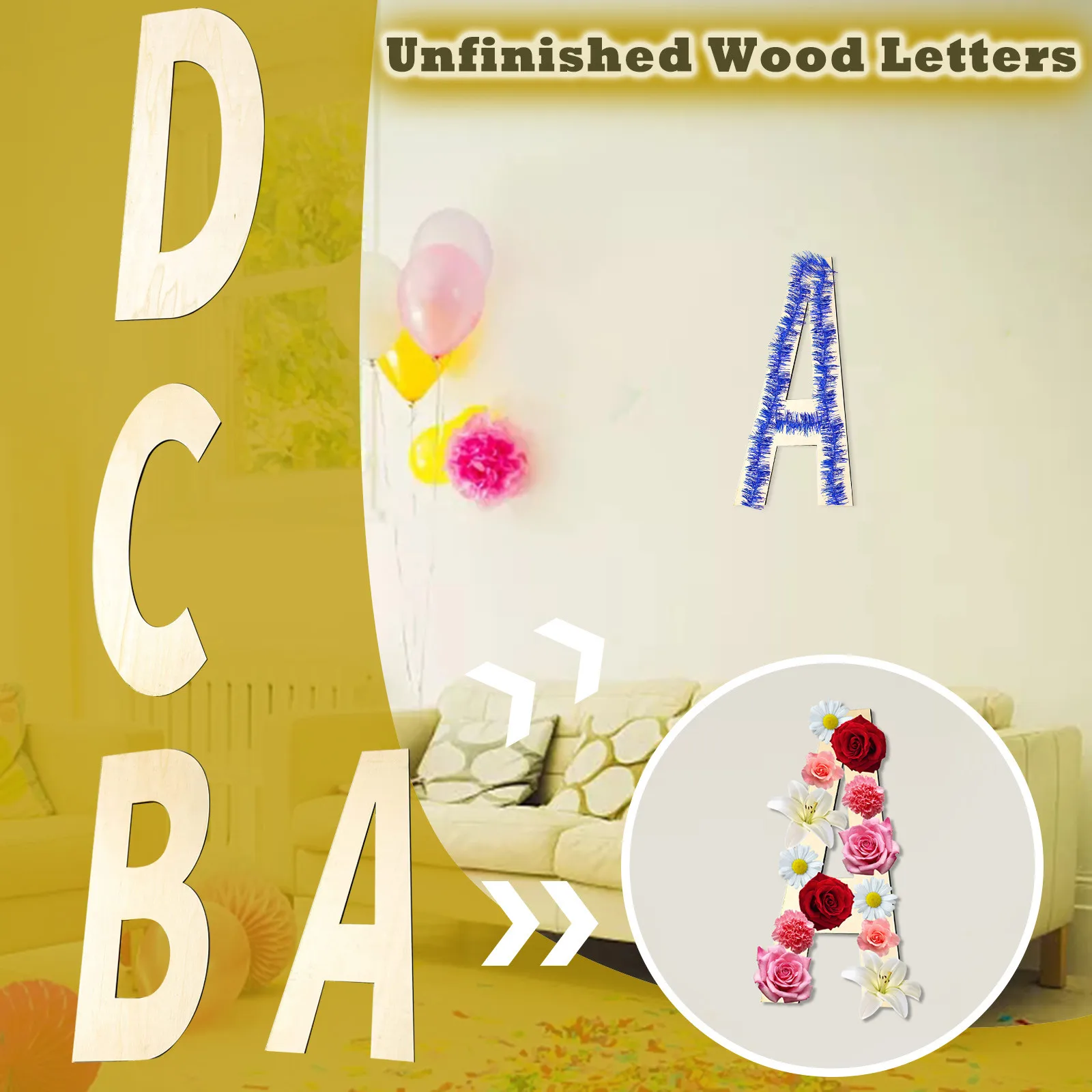 porte Lettre/alphabet en bois personnalisable avec motif fée pour chambre à coucher mur 