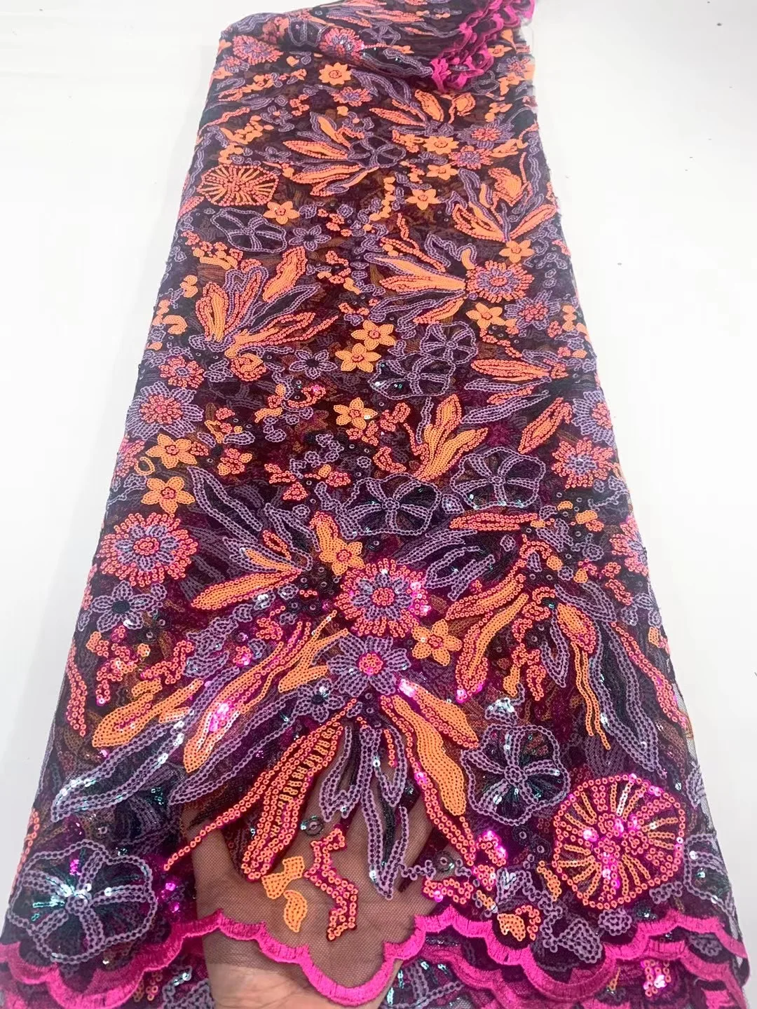 

African Lace Fabric 2022 High Quality French Luxury Embroidery Sequins Tulle Lace Fabric French For Woman Daily Cloth Dresses