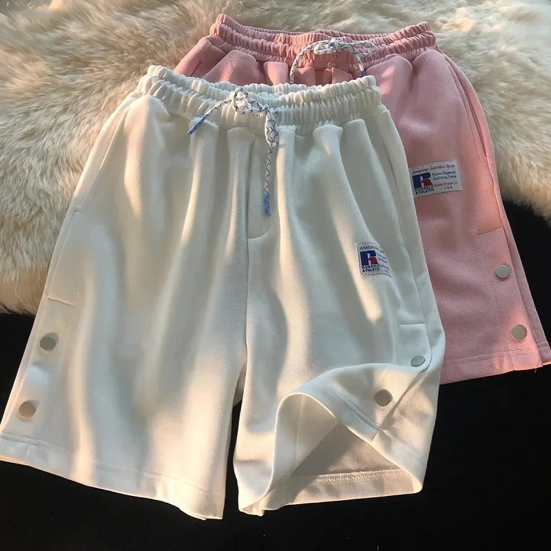 short shorts y2k shorts casual all-match elastic five-point pants fashion high-waisted sports high street wide-leg pants oversized women size high waisted shorts