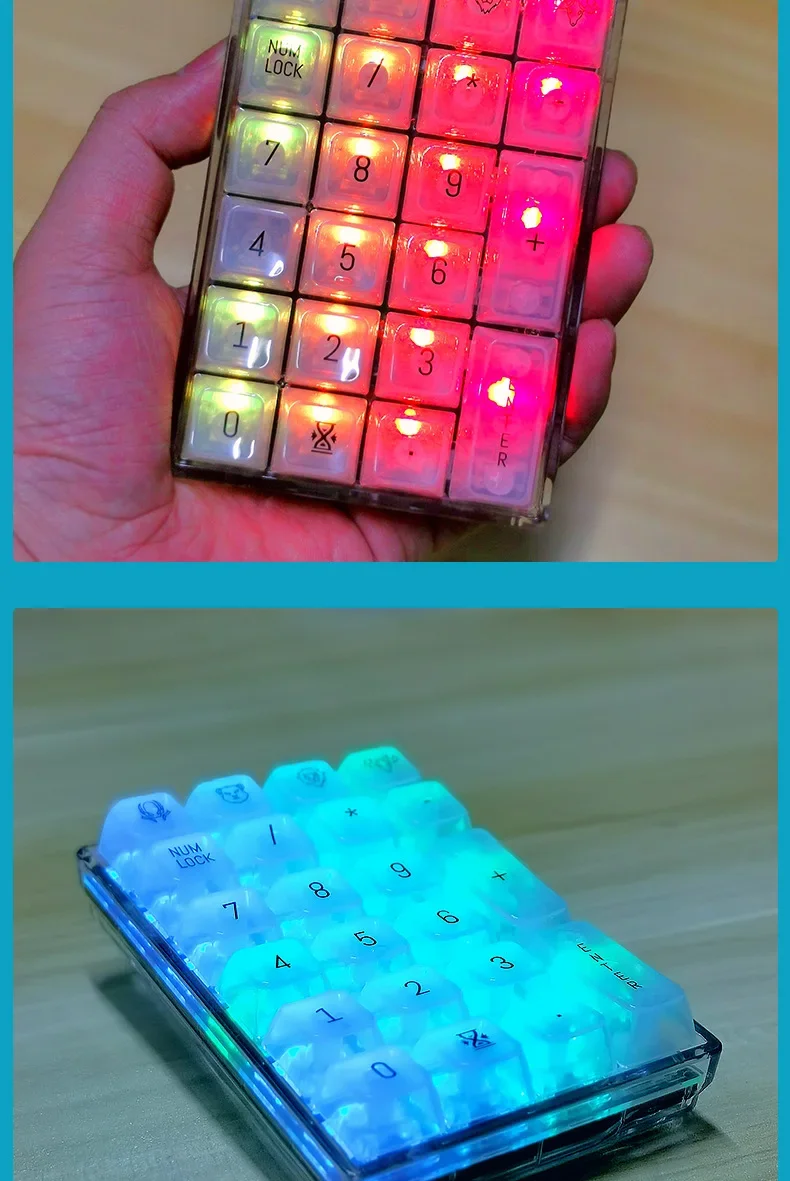 Mecânico, 22 Teclas, Mini Teclado Gaming, Numpad, Programável