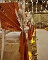 10-100Pcs Terracotta Chair Sashes for Wedding Chair Covers Cheesecloth Chair Bow Sashes Chair Ribbons for Party Ceremony 7x98In 2