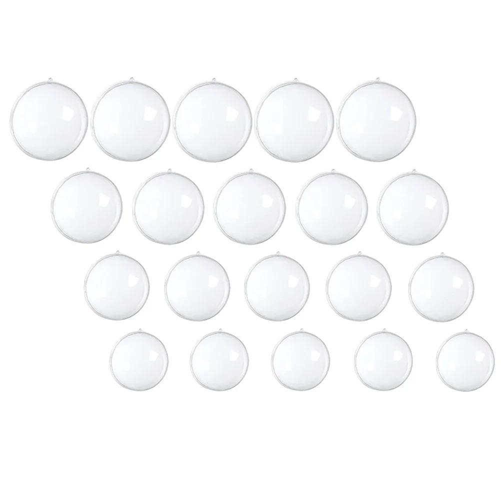 

40 шт. пустотелых пластиковых прозрачных шариков, украшения для рождественской елки, яркая лампа