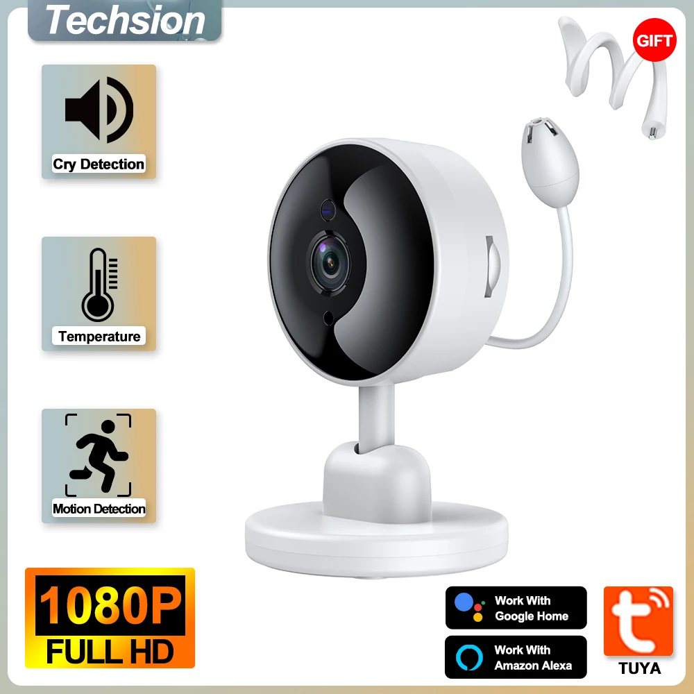 Tuya 2Mp Baby Monitor Wifi Indoor 1080P Plug And Play Monitor Portatile Rilevamento Della Temperatura Protezione Di Sicurezza Audio Bidirezionale