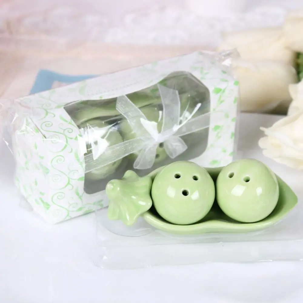 Seasoning Jar Creative Pea Pod Seasoning Jar Ceramic Pea Pepper Jar Kitchen Wedding Decoration Birthday Gift Personalized Gift