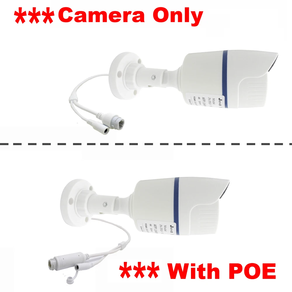 JIENUO 4K Poe Camera IP Outdoor Waterproof Security Surveillance Night Vision 4MP 5MP 8MP Onvif Audio CCTV Video HD Home Cam Net 3