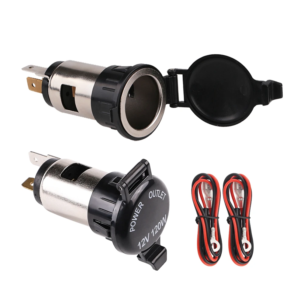 Enchufe de mechero de coche de 120W, enchufe de alimentación para encendedor de cigarros, enchufe de encendedor de cigarrillos de repuesto para Moto|12v socket plug|auto cigarette lighter socket12v power outlet -