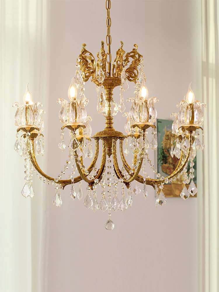 Description Picture 3 of itemFrench retro bedroom chandelier American solid wood creative art restaurant lamp homestay lamp master bedroom warm and romantic