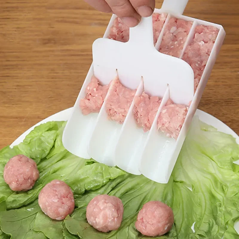 Meatball Maker Upgraded 4Pcs Pushing Non Stick Stuffed Poultry Meat Ball Shaping Cooking Scoop Food -grade Kitchen Accessories