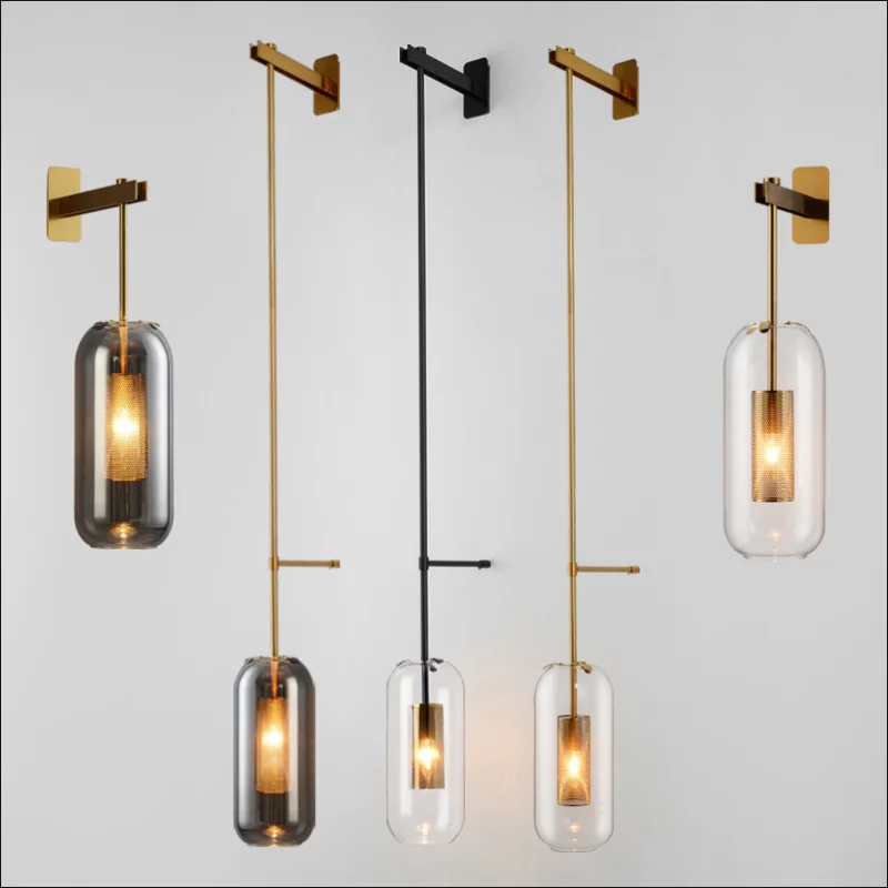 현대 유리 벽 조명 Sconce 장식 Led 거울 침실 머리맡 생활 Luminair..