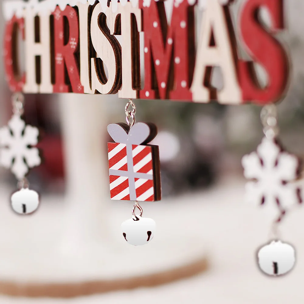Christmas Decorations Santa Claus Wooden Ornament Merry Christmas Noel Home Door Christmas Tree Pendant New Year