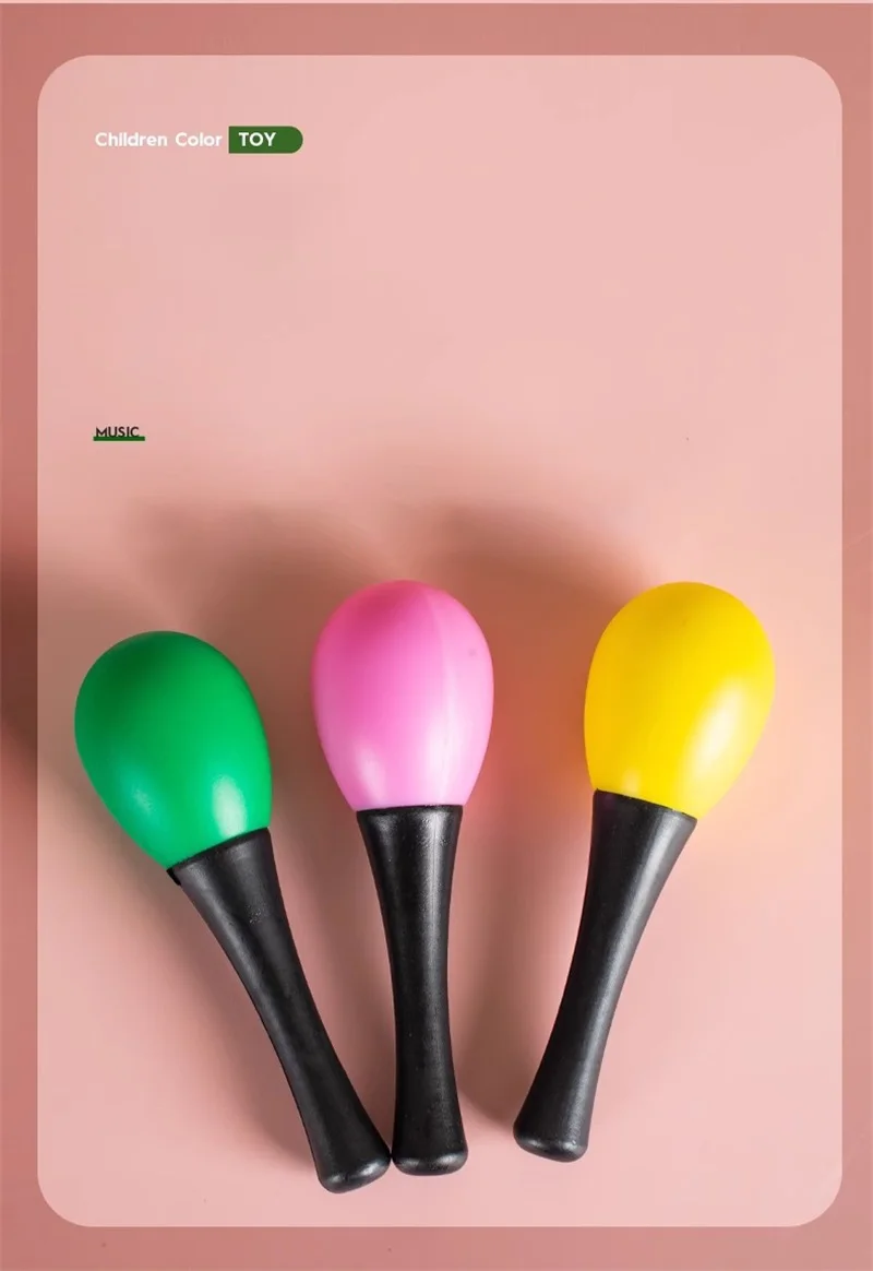 Description Picture 3 of item1 Or 5pcs Small Maraca Training Sand Hammer Playthings Grasp Shaking Musical Instruments Party Supplies Plastic Orff Percussion