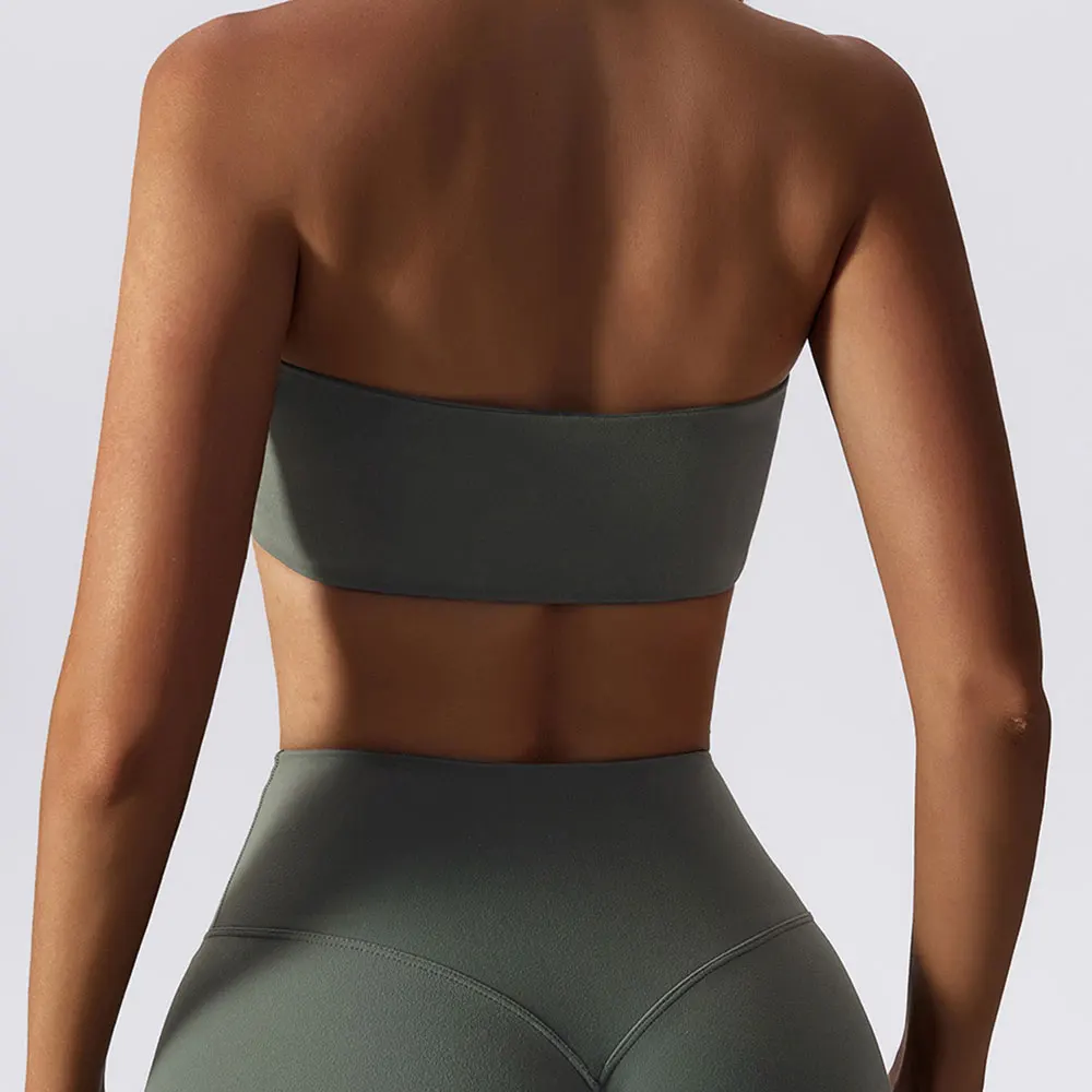 Sports Bra Women Fitness Bra Intimate Strapless Bustier Bandeau Breathable Wrapped Chest Fitness Tops Sports Underwear Yoga sports bra womens bras sports underwear womens lingerie women lingerie