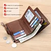 Fashion Men's Coin Purse Wallet RFID Blocking Man PU Leather Wallet Zipper Business Card Holder Money Bag Wallet for Male 3
