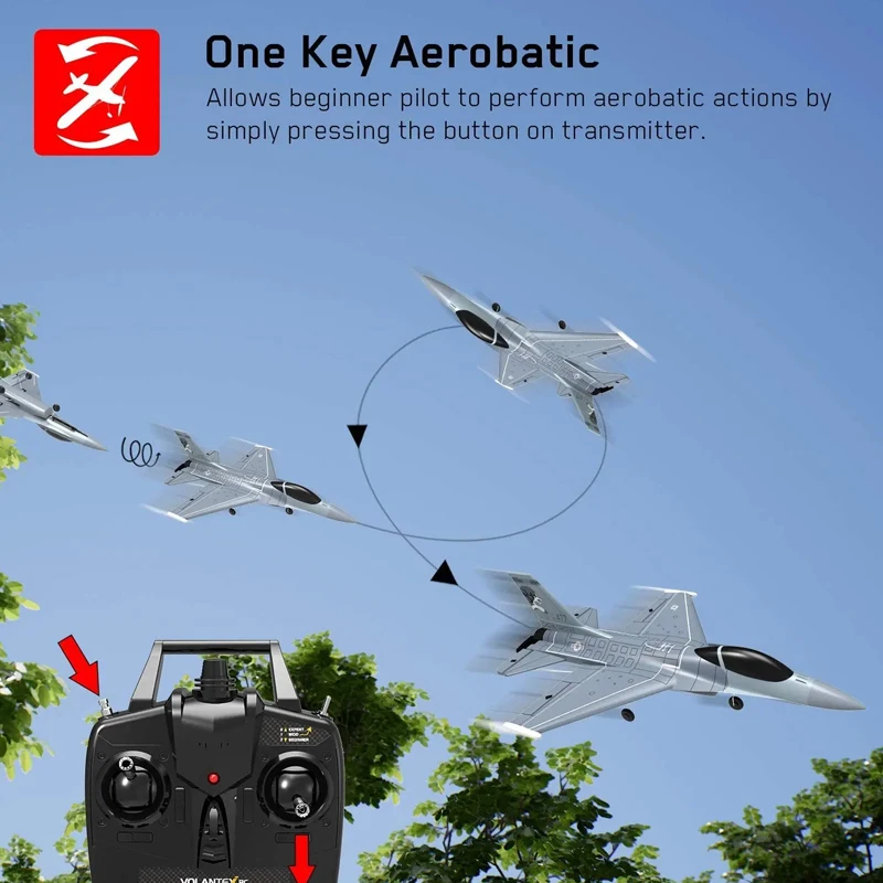 Coolbank RC Plane 2.4GHz RC Jet F-16 Fighting Falcon RC Airplane Fighter Ready to Fly 6-Axis 4CH RC Fighter Model Foam Toys Boys 3