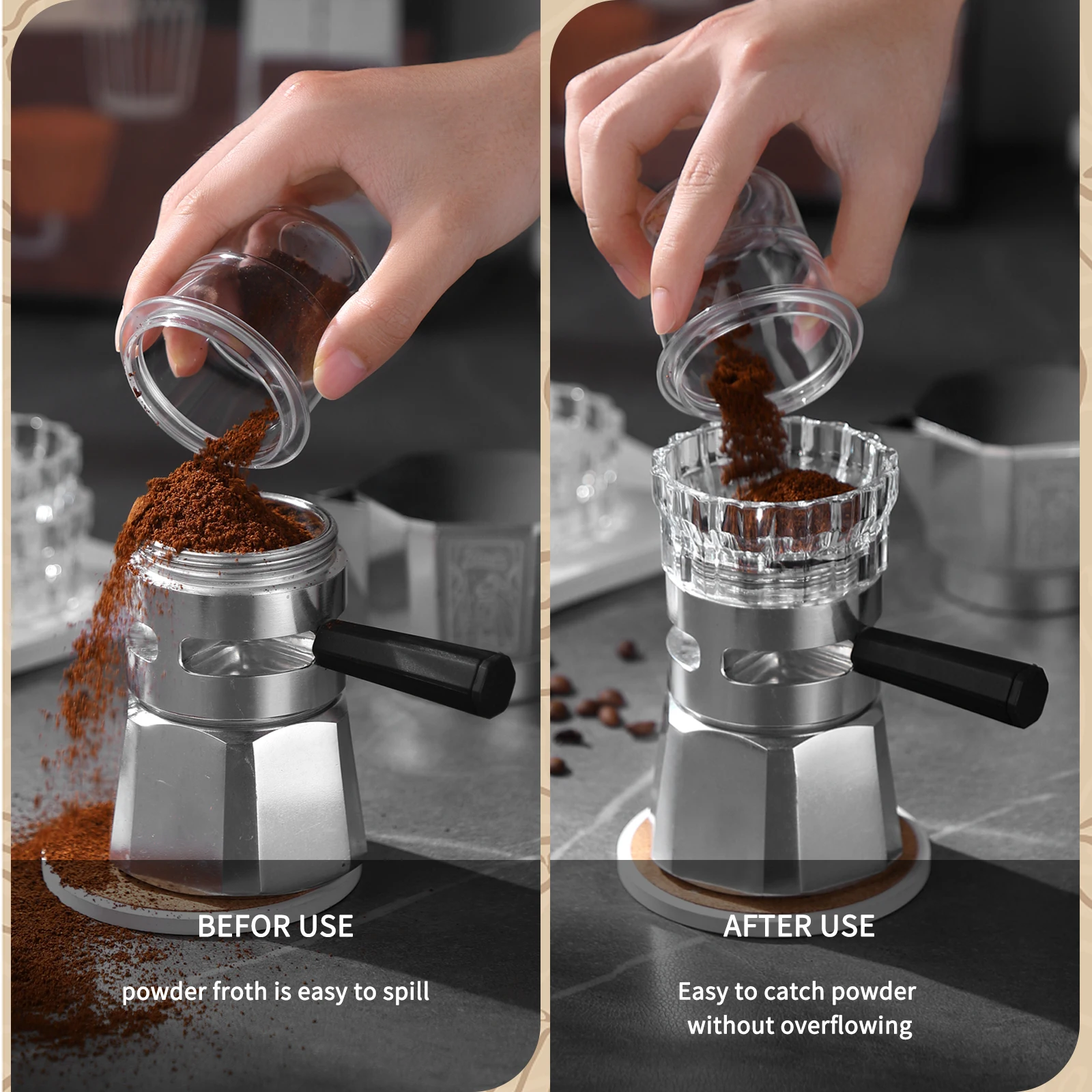 موزع قهوة Bincoo لوعاء موكا، سدادة تسوية القهوة عل...