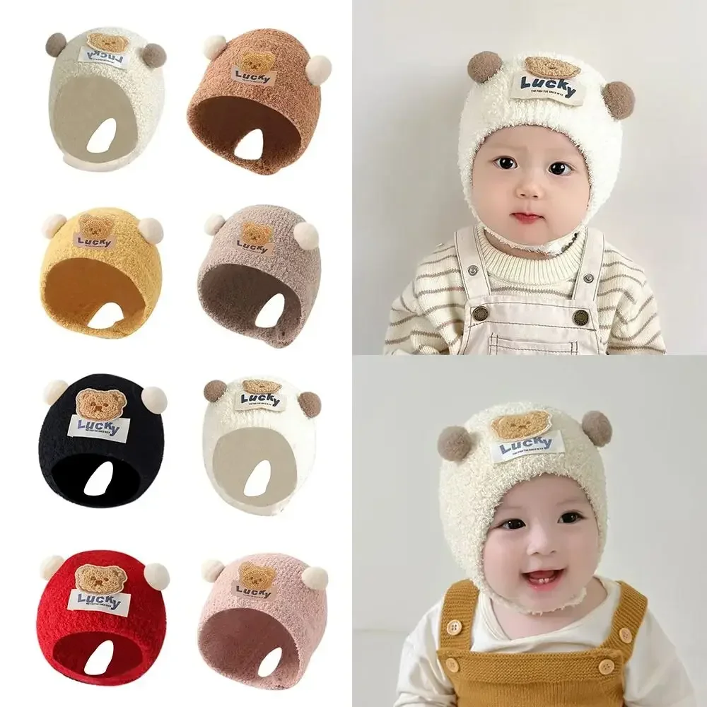 Plush Hat Cartoon Autumn Winter Hats Thickened Hip Hop Warmer Warm Bonnet Cute Newborn Cap Outdoor
