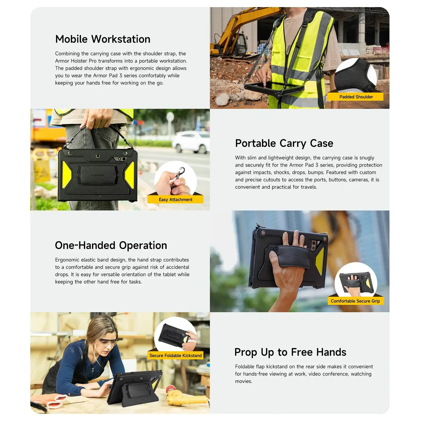 For Ulefone Armor Pad 4 Series Ulefone 4 in 1 Multi-purpose Tablet Carry Case