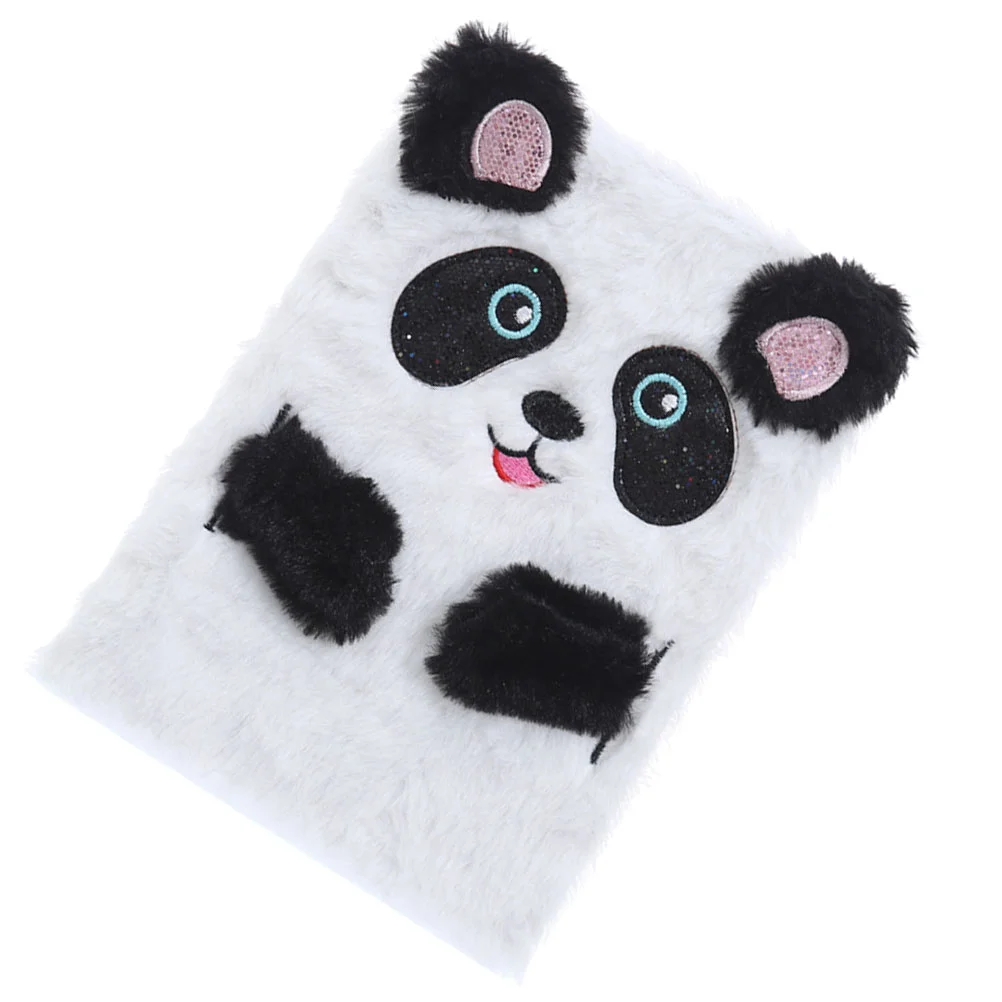 Cartoon Notebook Plush Scrapbook Adorable Notebook Writing Pad Students Writing Journal Notebook Diary Notepad Supplies (Panda)