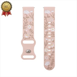 Elegant Silicone Women's Band with Engraved Detailing - Available in Multiple Sizes - 18mm (Pink White)