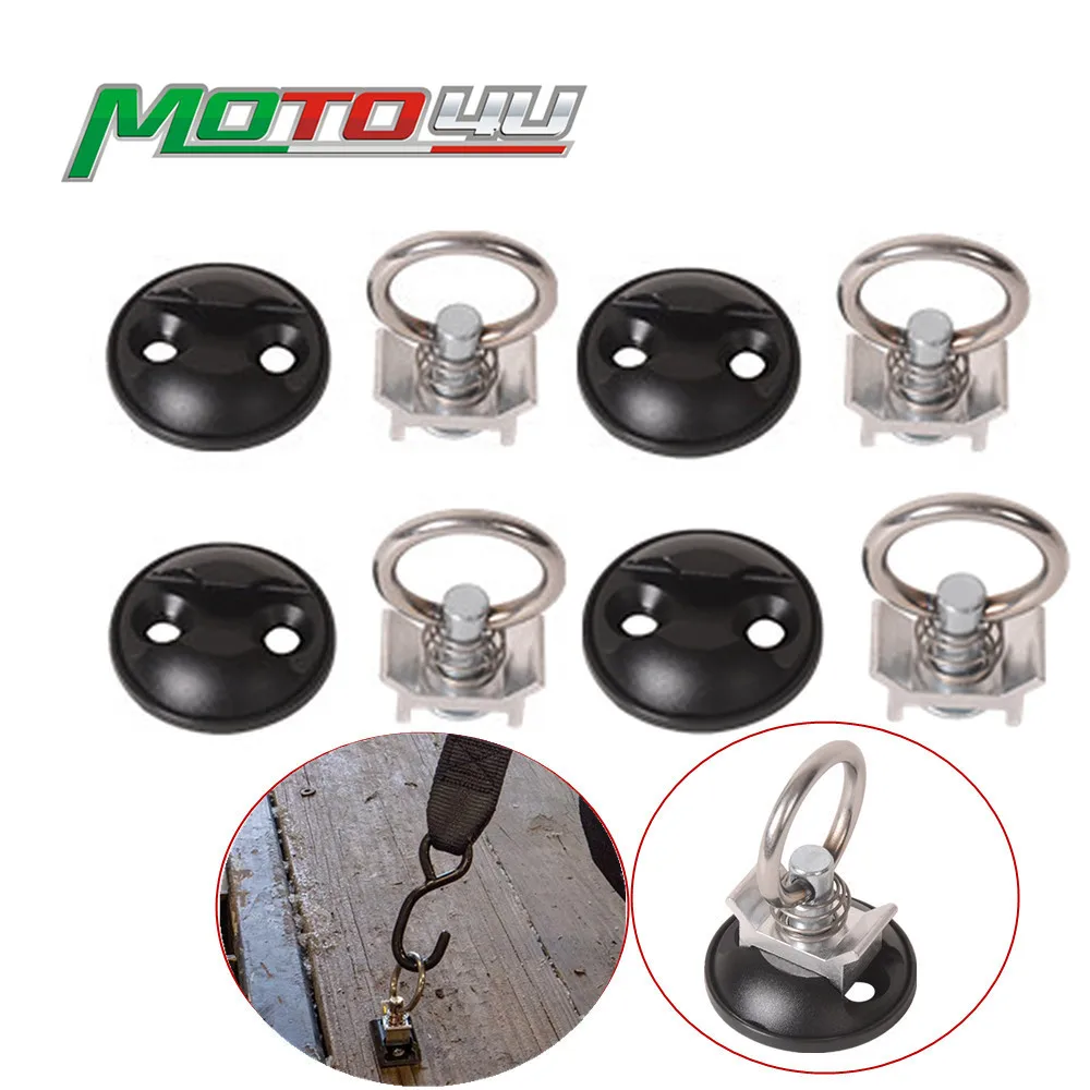 4 Pack Round/Square Tie Down Anchor Point Kit Bolt on Track Fitting with Quick Release for Pickup Truck