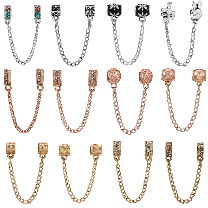 High Quality Crystal Anti dropping Charm Safety Chain Fit Original DIY