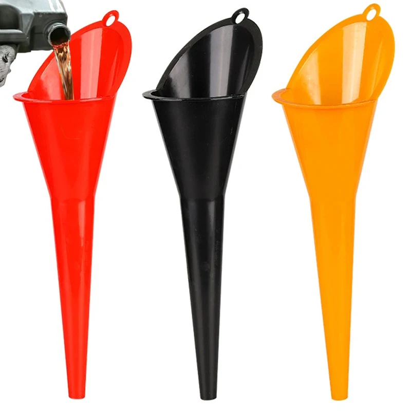 

New Car Refuelling Funnels Universal Long Stem Plastic Anti-Splash Gasoline Engine Oil Auto Motorcycle Refuel Funnel Tools