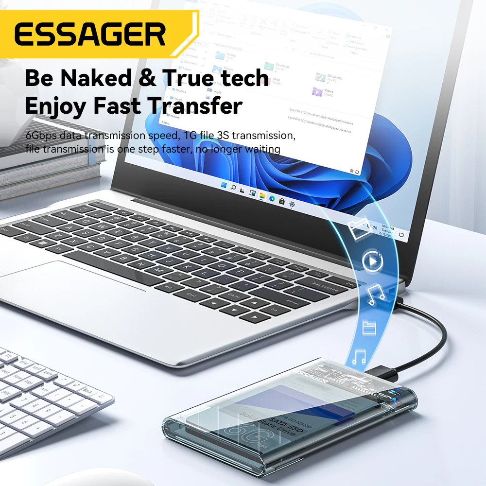 2.5 inch SATA HDD Enclosure USB 3.0 Mobile Hard Drive Case for SSD 2.5inch SATA Storage
