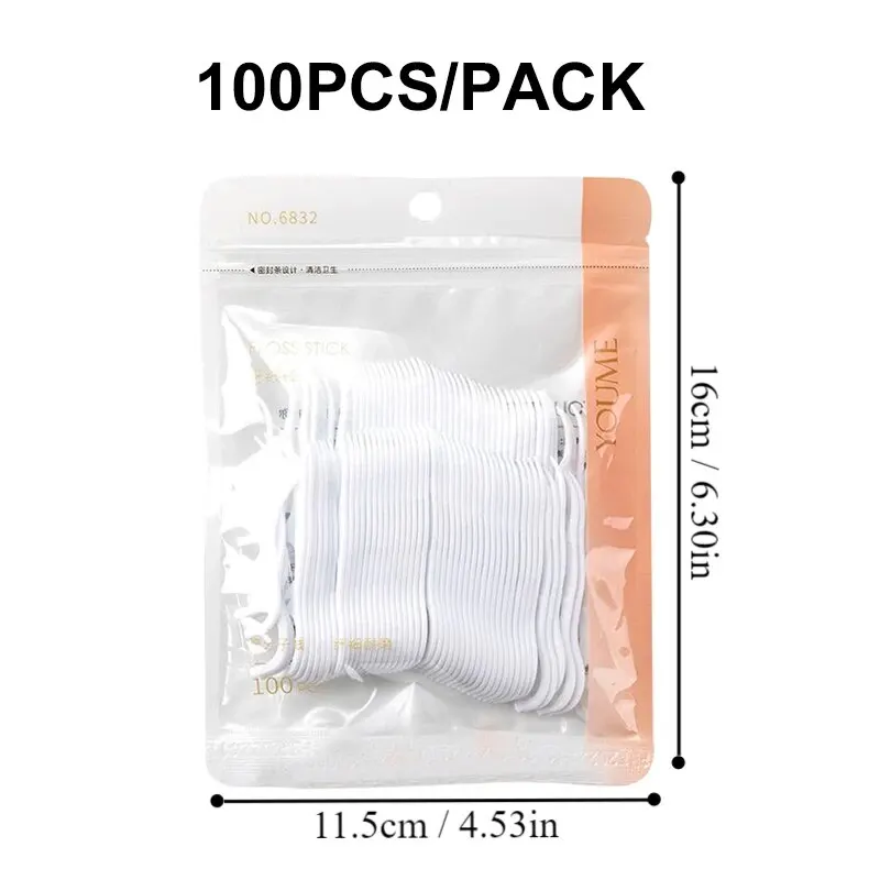 100/300/500pcs Disposable Dental Floss Stick Interdental Cleaning Line Proper Oral Care Portable Flosser For Daily Life dental floss stick