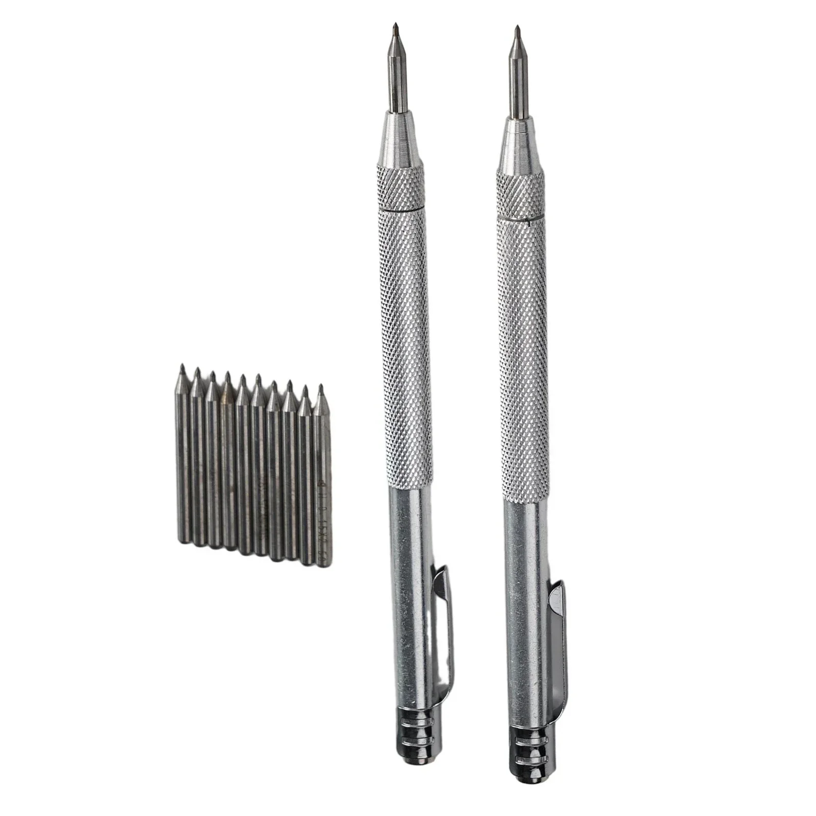 2PCS Scriber Engraving Pen With 10pcs Replacement Tungsten Carbide Tip For Glass Ceramic Stainless Steel Marking Tools
