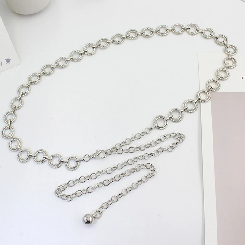Metal Waist Chain Adjustable Body Link Belts Suit Dress Thin Waist Belt Trendy Jewelry For Women Sexy Waist Chain Accessories