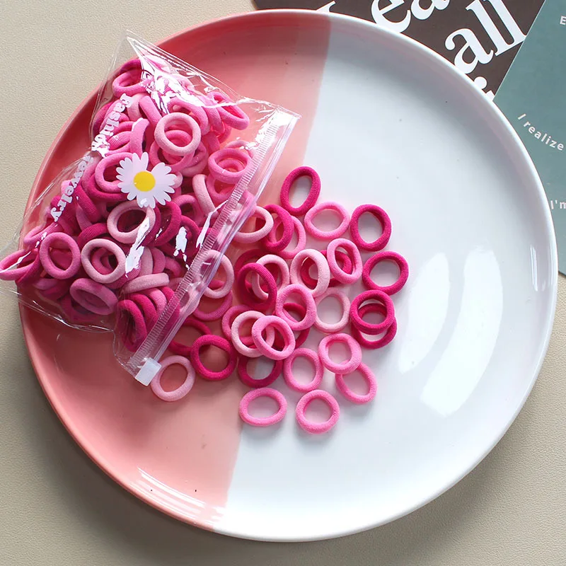 100 Stk Elastische Haargummis Für Kinder Mädchen Haarschmuck_voghion.com