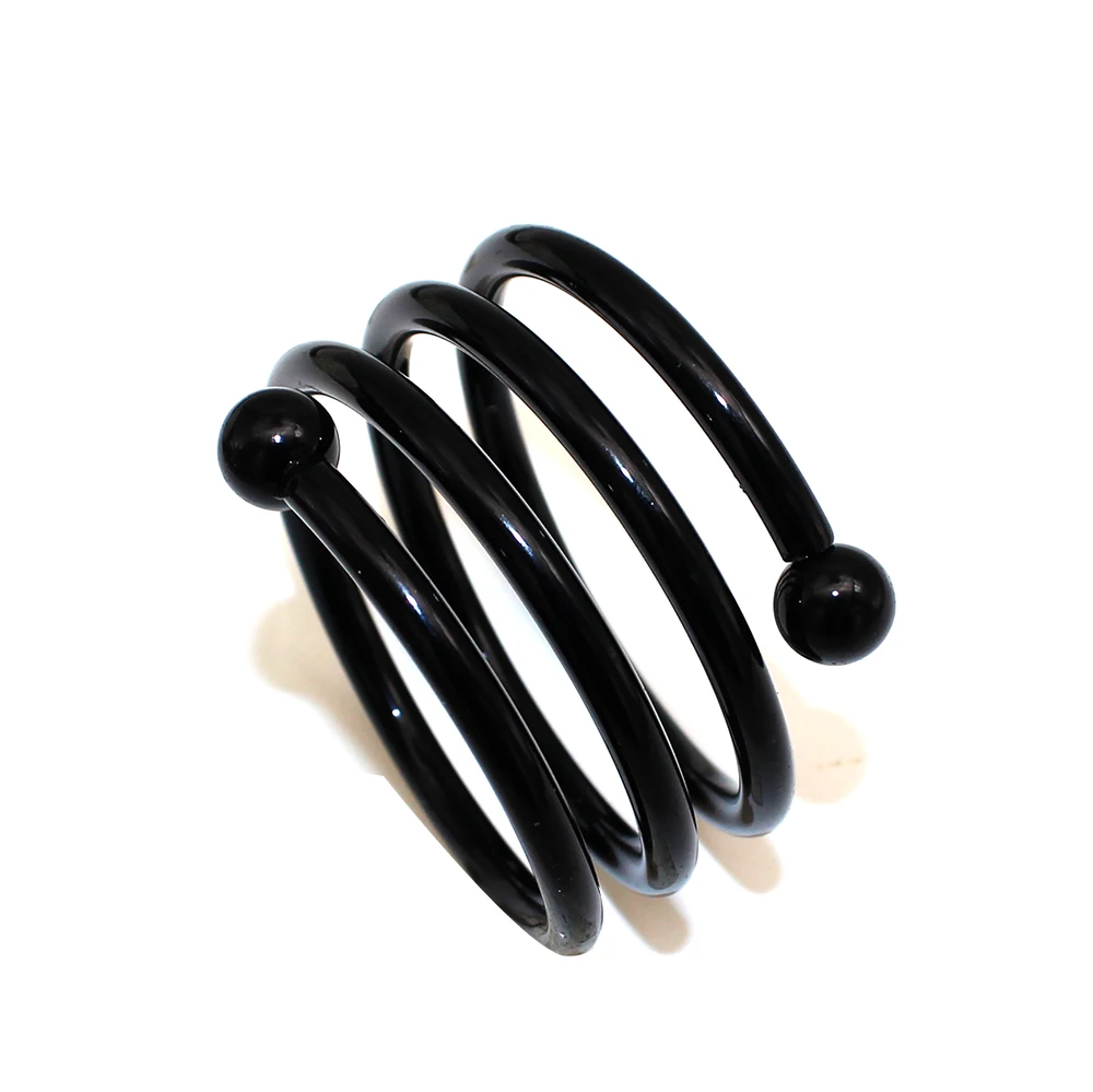 6Pcs Black Napkin Rings Metal Spiral Napkin Buckles Round