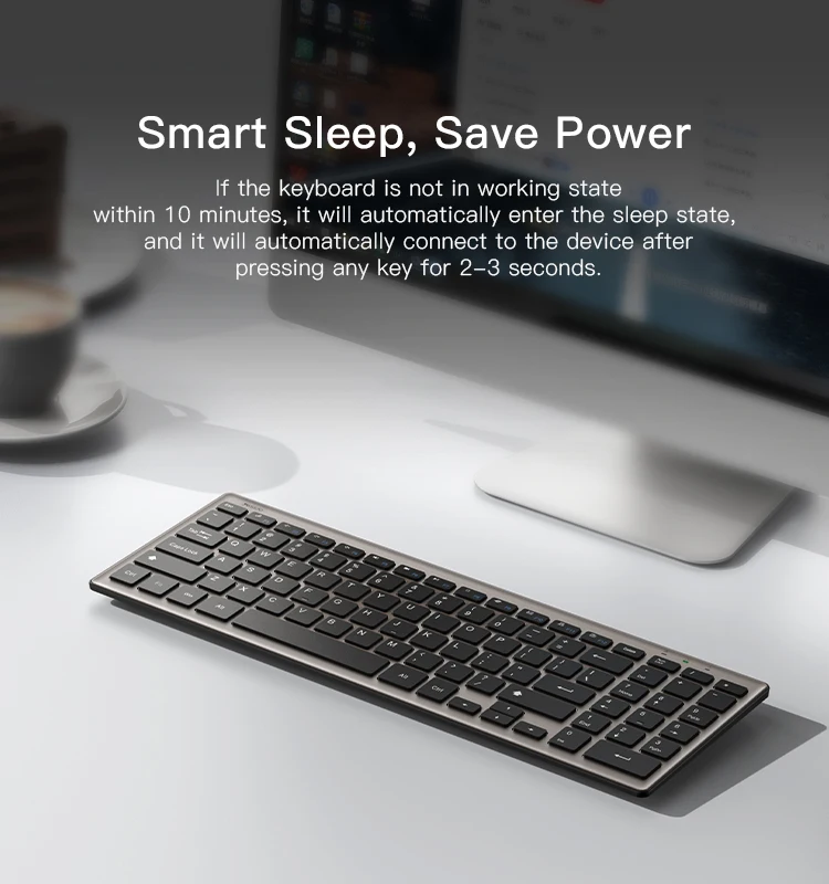 Yesido teclado sem fio 2.4g ultra fino