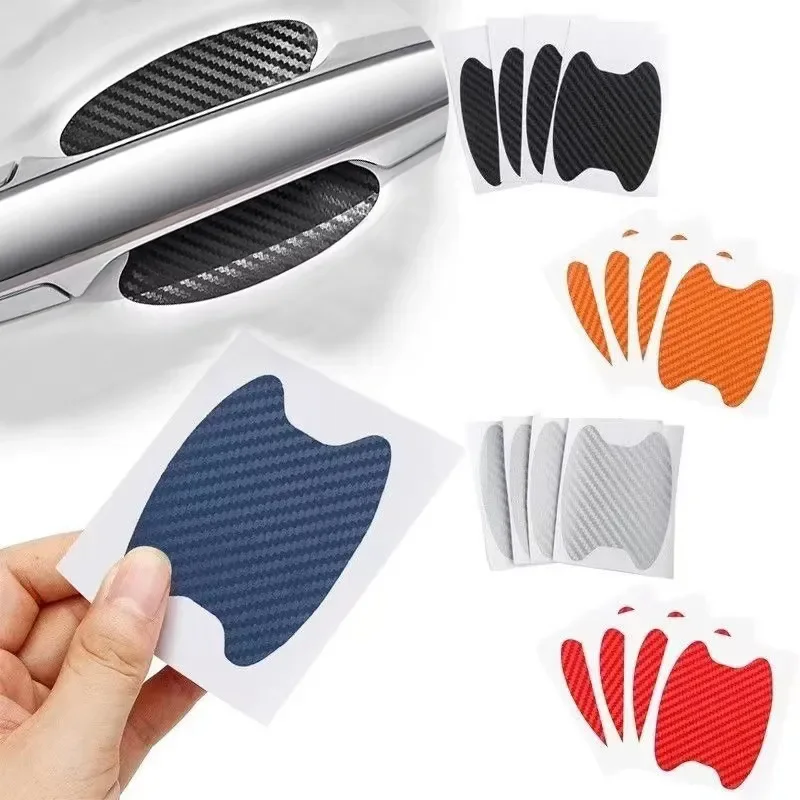 자동차 문짝 핸들 스티커, 자동차 문짝 핸들, 탄소 섬유 보호, 스크래치 방지 필름, 자동차 스티커, 스타일링 액세서리, 4 개