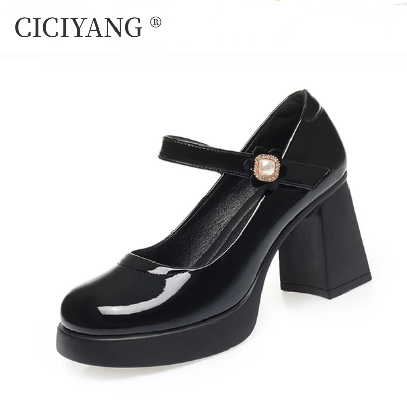 

CICIYANG Women High Heels Mary Jane Luxury Shoes 2024 New Autumn Platform Red Pumps Ladies Cheongsam Catwalk Shoes Lolita Shoes