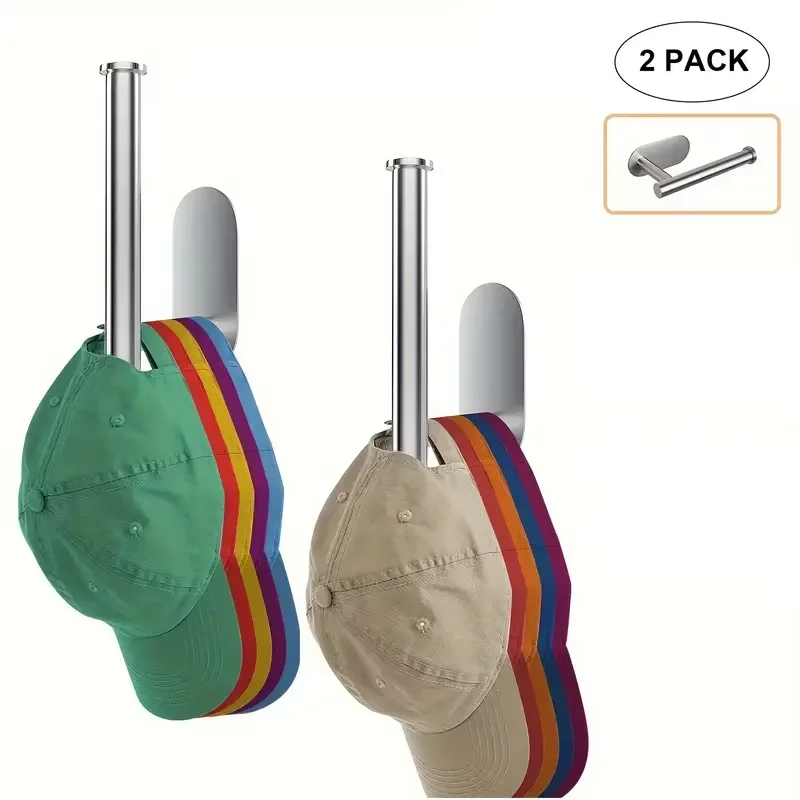 Cap Hook 1/2pcs Stainless Steel For Wall Minimalist No Drilling Hat Organizer Household Storage