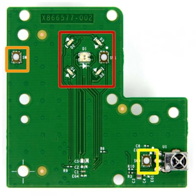 Pulsante Di Accensione/Gioco Di Espulsione Microsoft Xbox 360 Luci X866577-002 Board # Microsoft Xbox 360 (Arcade, Elite, Slim)