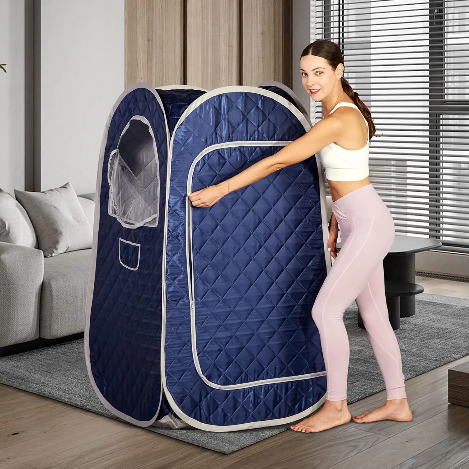 Portable Steam Sauna Full Body Personal Home Spa Foldable Saunas Tent with 4L & 1500W Steam Generator 5